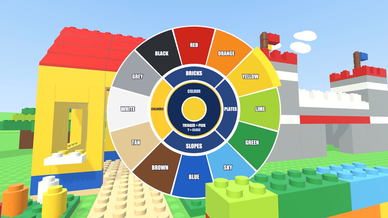 The round brick menu open on the colours tab